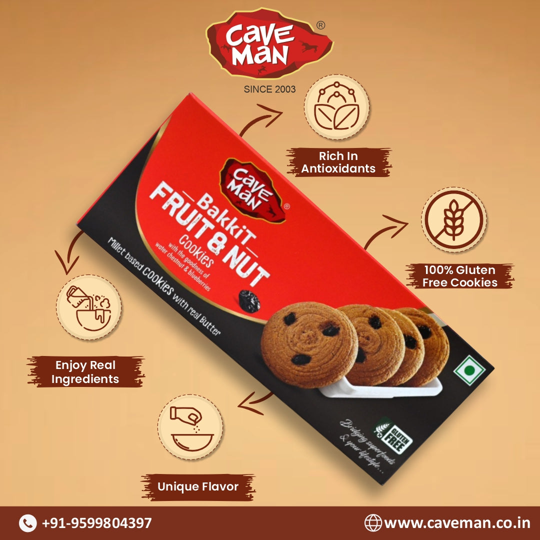 Caveman Bakkit Fruit & Nut Millet Cookies - Gluten Free image 1