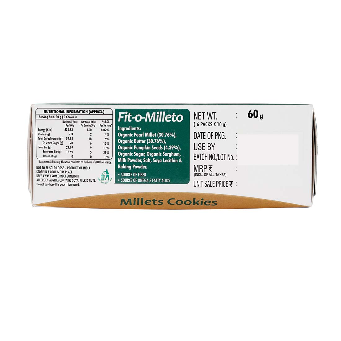 Caveman Organic Fit-o-milleto Cookies - Gluten Free image 1
